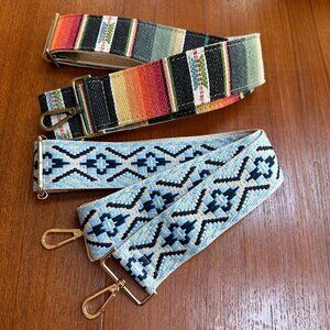 2" Purse Guitar Camera Crossbody Strap Light Blue Navy
